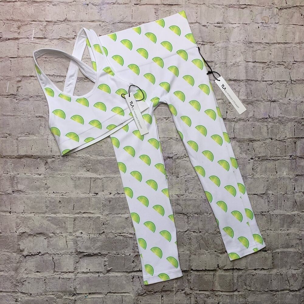 Morgan Stewart Sport Lime Leggings and Sports Bra Set